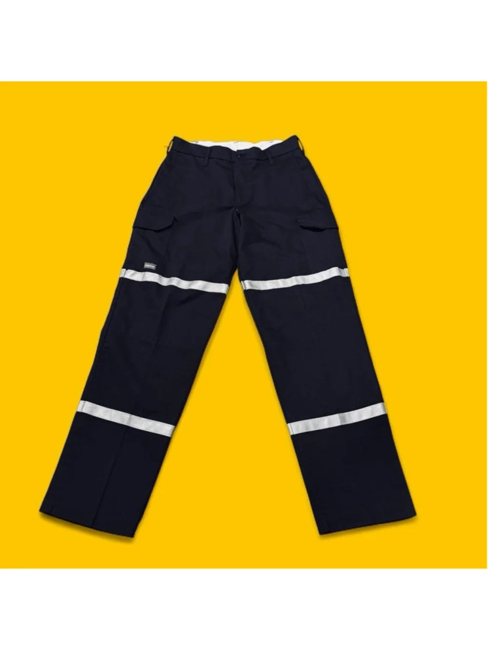 SofTwill UniFirst Work Pants Men 32x32 Black Reflective Hi Vis Safety Cargo EUC